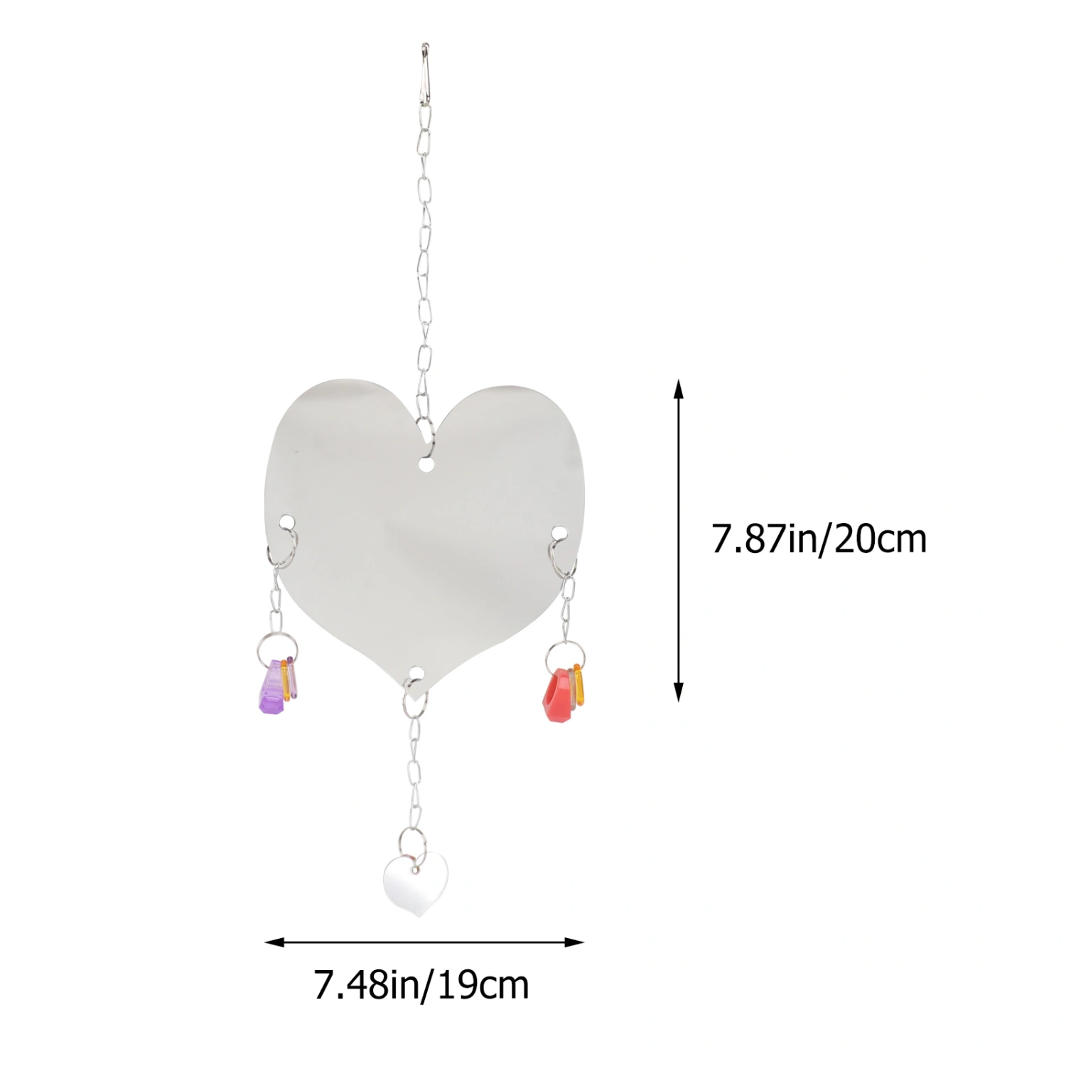 1Set Chick Mirror Feeding Device Stainless Steel Fruit Fork Hanging MirrorSilver