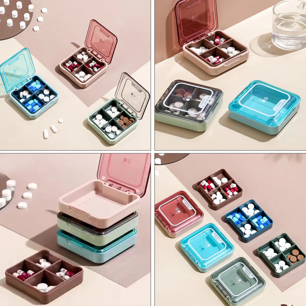 Compartment Pills Box Portable Medicine Holder Case Small Pills Carrying Box