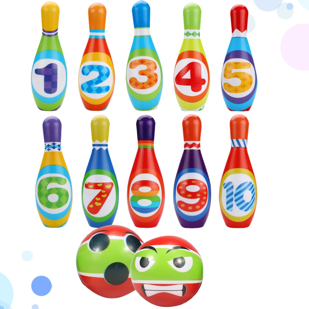 1 Set of Kids Bowling Ball Funny Ball Toys Kids Educational Toy Children-Parent Sports Toy Number Learning Toy (Size S)