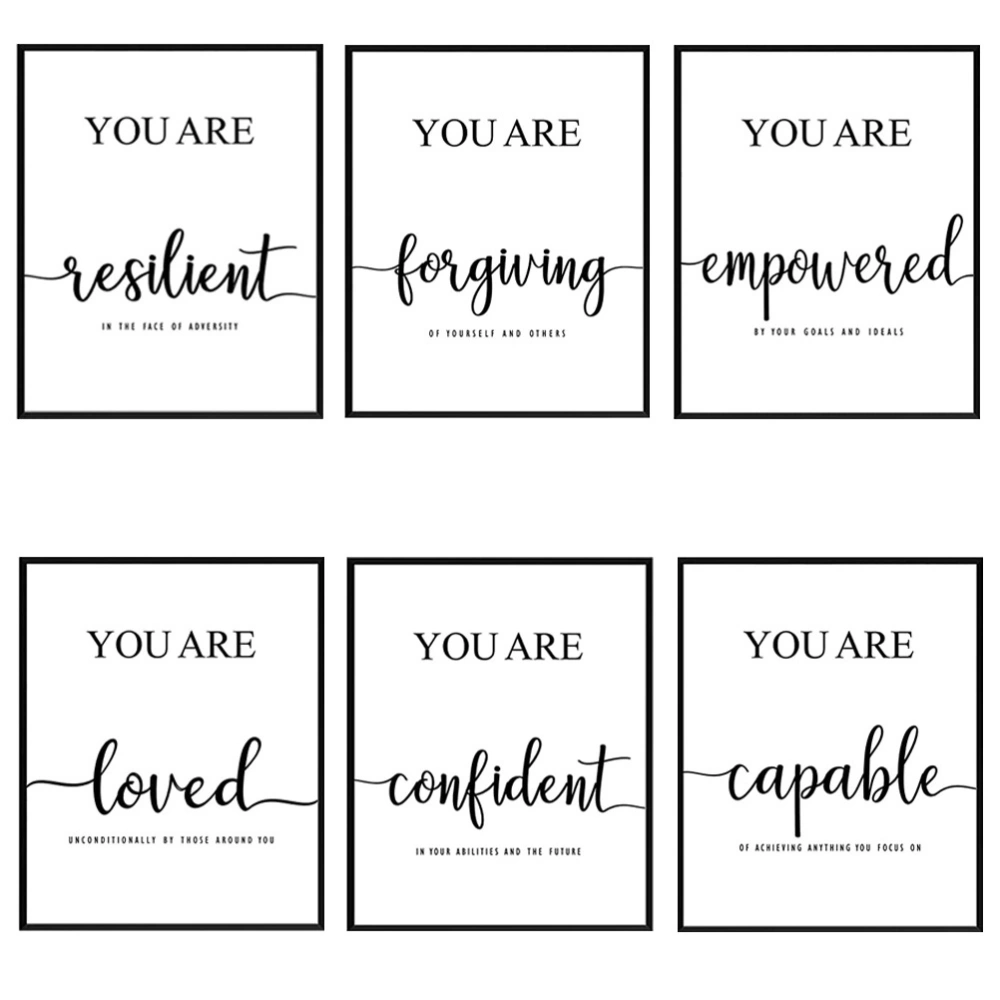 6Pcs Motivational Wall Art Inspirational Quotes Wall Decorations Wall Paintings