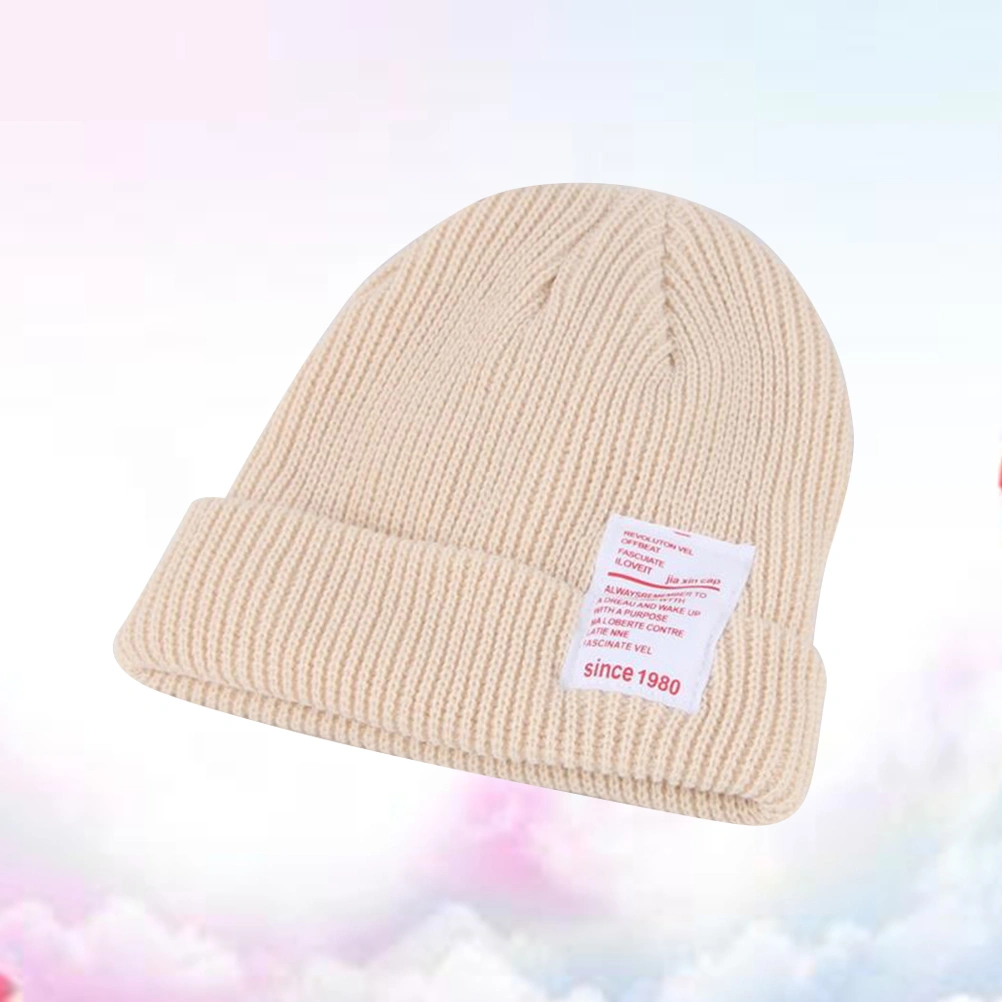 Children Knitted Beanie Hat Kids Hat Knitted Infant Baby Spring Autumn Hat (Beige)