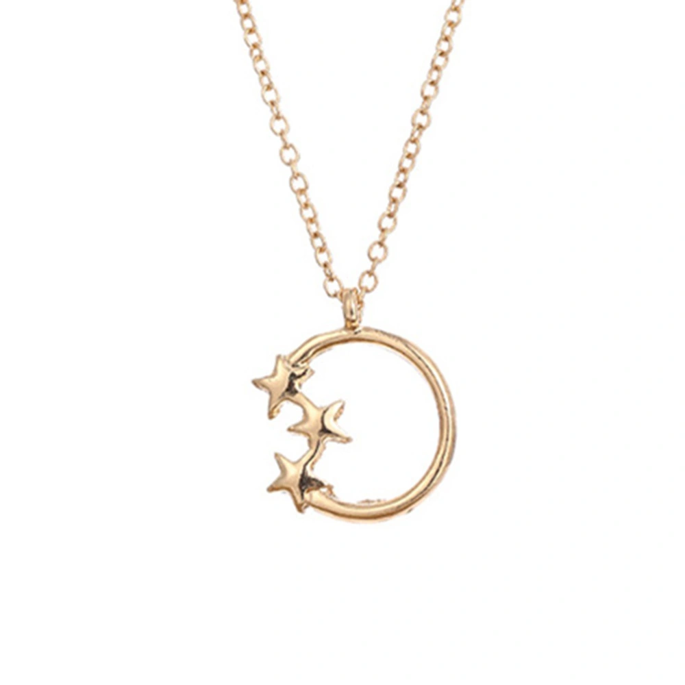 Five-pointed Star Pendant Clavicle Chain Lovely Double Chain Necklace Neck Jewelry Gift for Women Girls