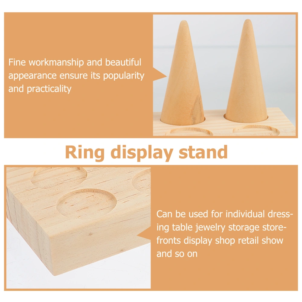 Wood Ring Display Stand Practical Finger Jewelry Holder Showcase Display Stand