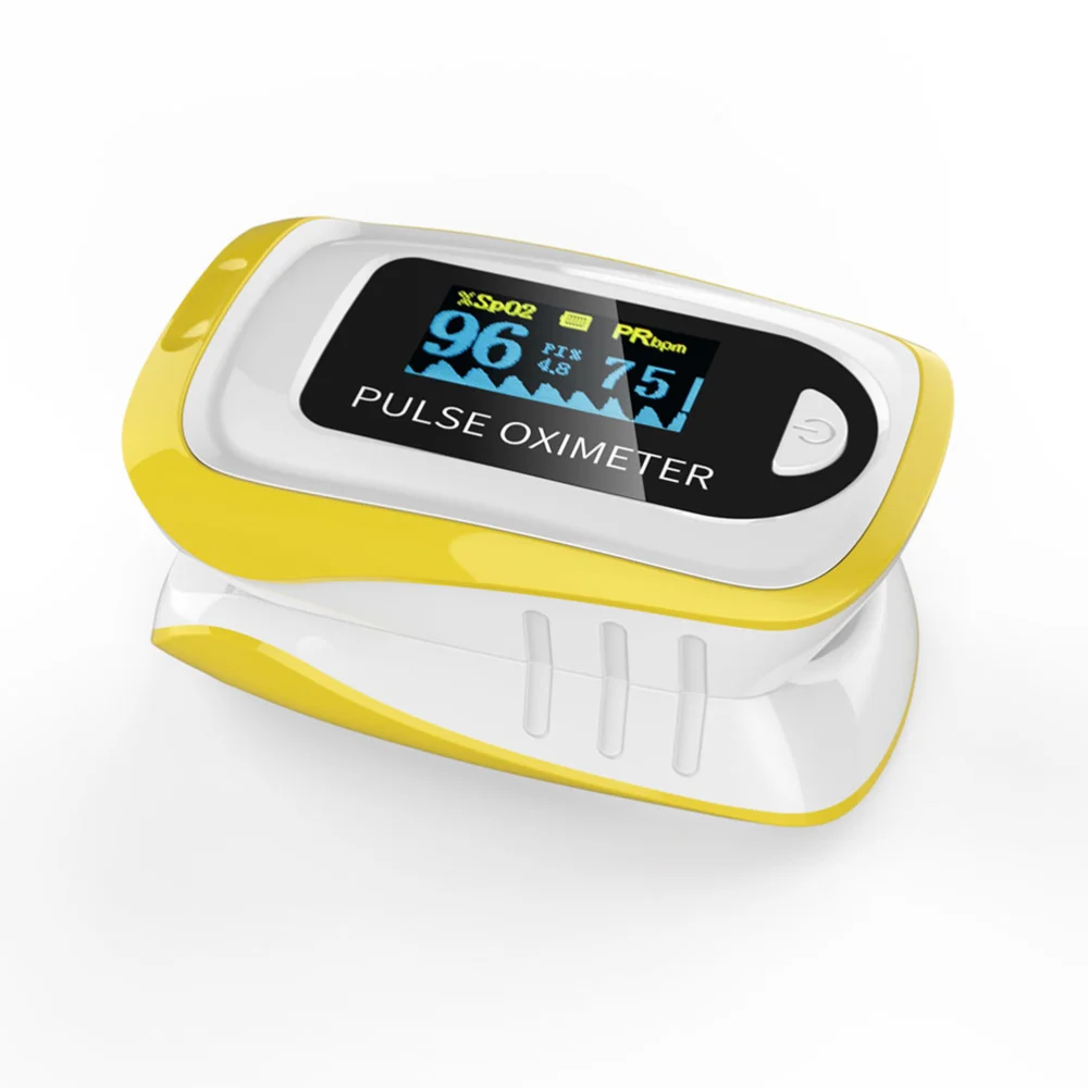 1Pc Finger Clip Oximeter Oxyhemoglobin Saturation Monitor Finger Clip Oximetry Heart Rate Monitor Fingertip Heart Rate Oximeter without Battery (Yellow)