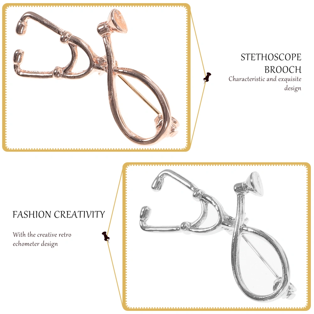 4pcs Fashion Echometer Design Brooch Concise Retro Unique Exquisite Decoration Gift Breastpin (Black, Gold, Silver, Rose Gold)