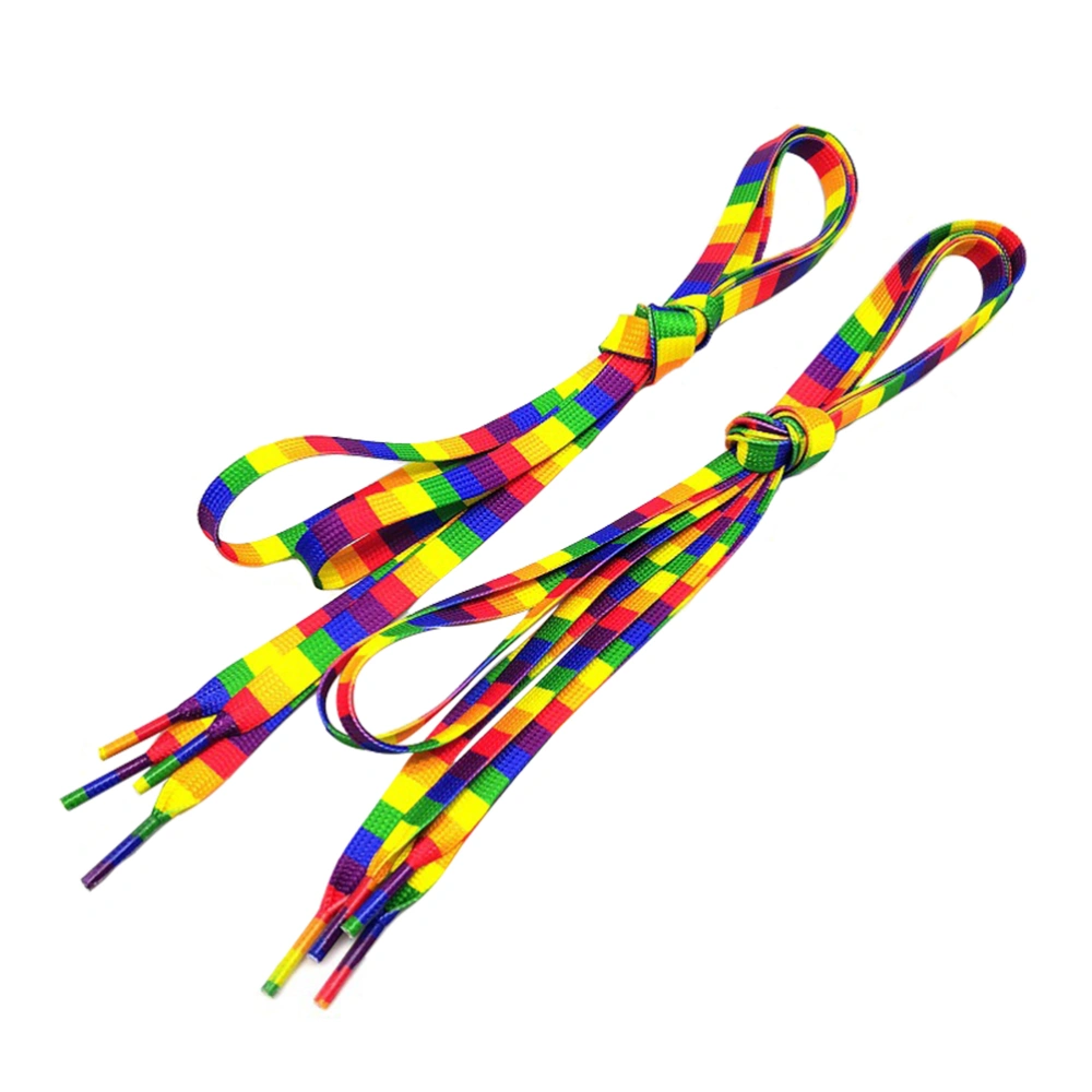 1 Pair of Rainbow Style Shoelace Fashionable Shoe Ties Gradient Ramp Shoelaces