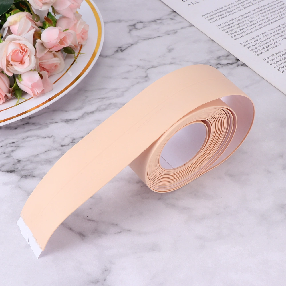 3 Pcs Kitchen Bathroom Waterproof Sealing Strip Sealant Tape Mildew Resistant Self Adhesive Toilet Gap Corner Line Sticker (Cream Color)