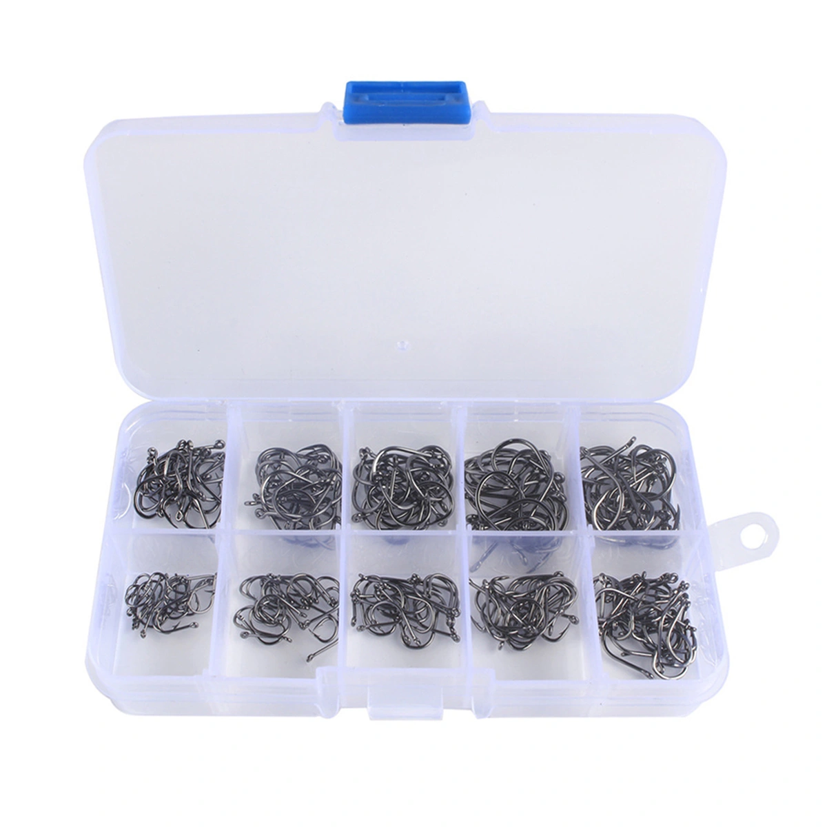 100 PCS Fishing Hooks High Carbon Steel Perforated Fishing Hooks Fly Fishing Hooks Fishing Tackle Set for Salt Water Fresh Water Lakes Rivers Streams (Silver 3-12# Each 20)