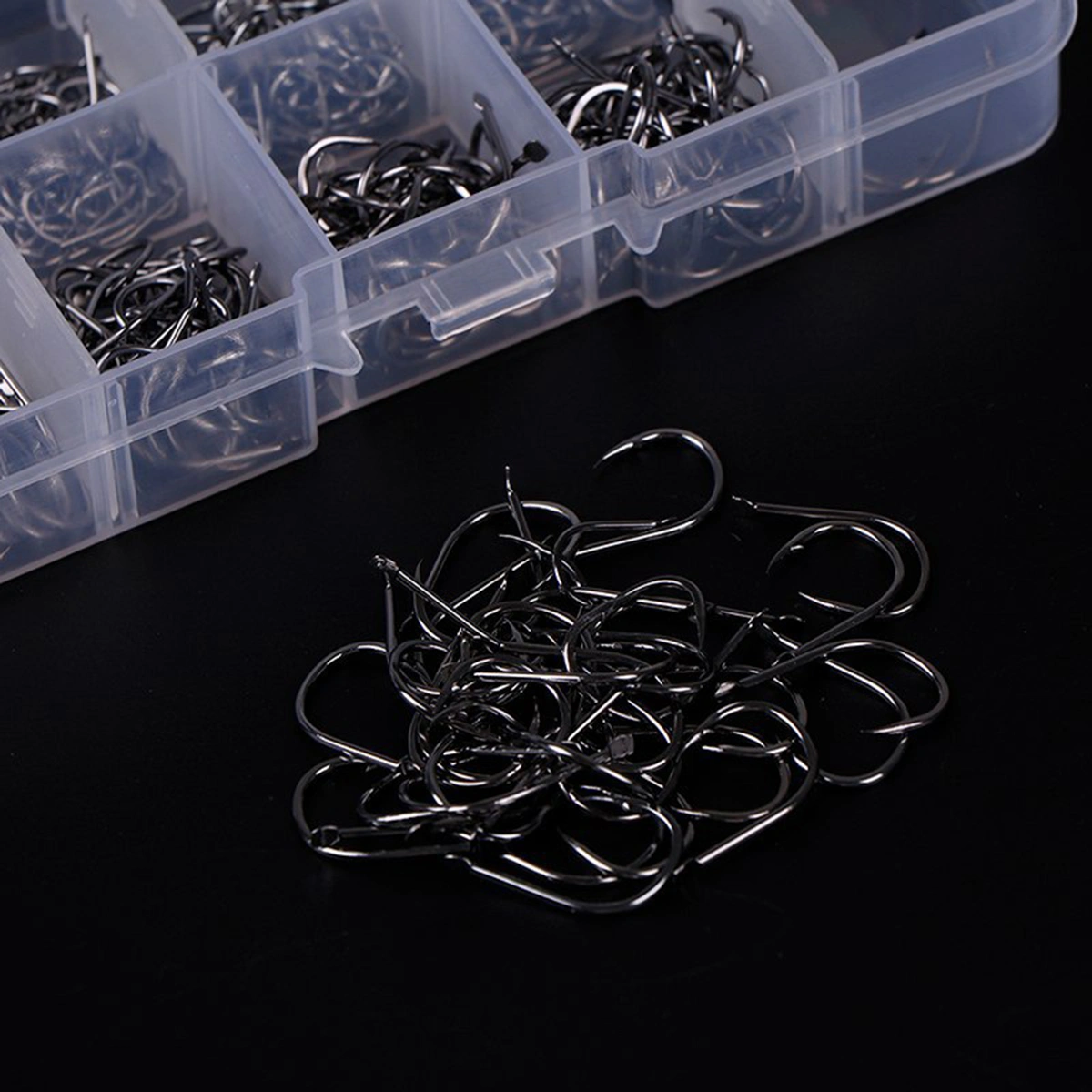 100 PCS Fishing Hooks High Carbon Steel Perforated Fishing Hooks Fly Fishing Hooks Fishing Tackle Set for Salt Water Fresh Water Lakes Rivers Streams (Silver 3-12# Each 20)