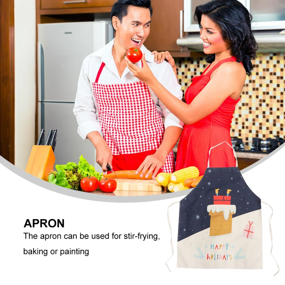 Christmas Decoration Apron for Women Men Adjustable Kitchen Cooking Baking Apron