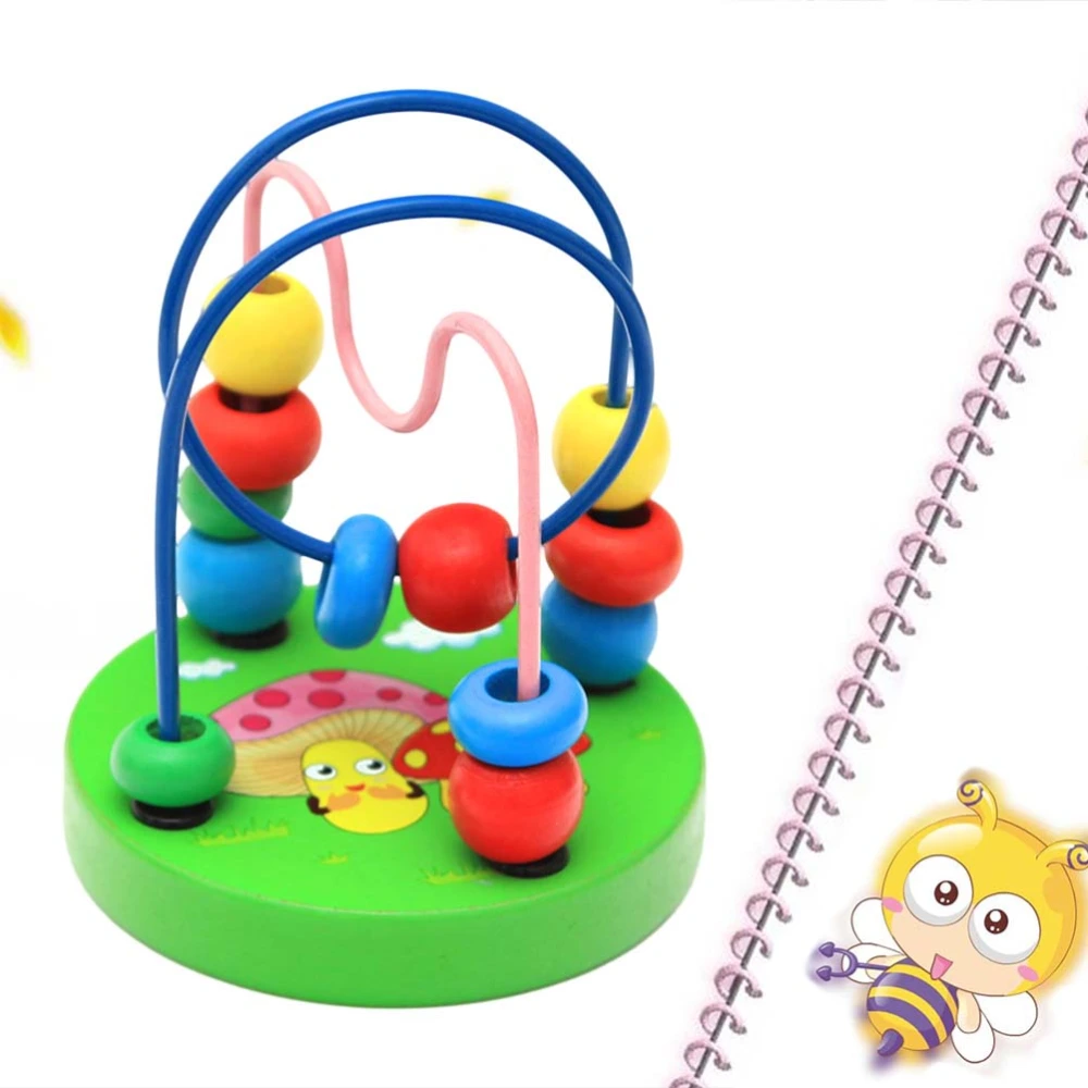 Wooden Baby Toddler Toys Bead Maze Roller Coaster for Boys Girls Preschool Educational Toys Classic Developmental Toy(Mushroom)