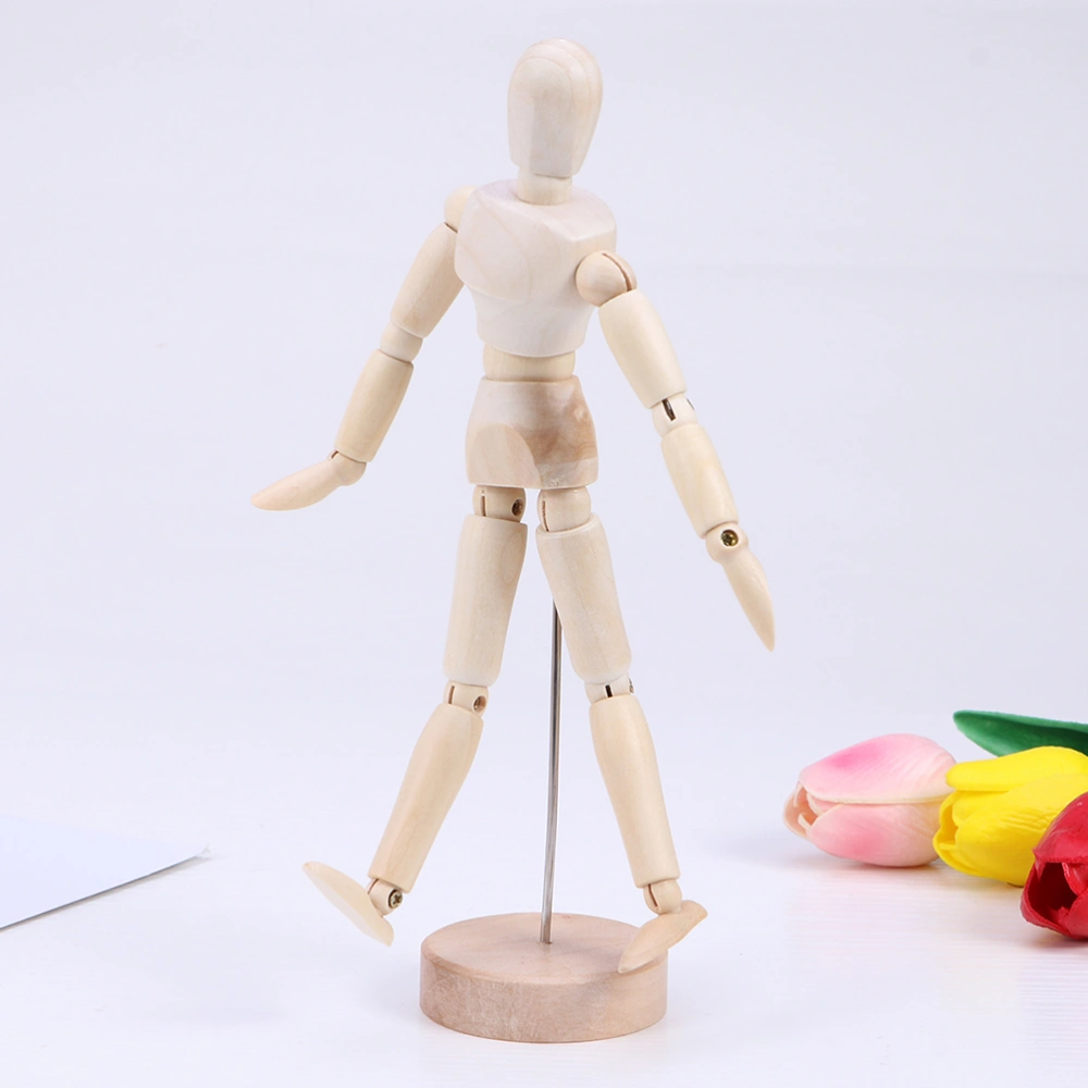 Wooden Joints Person Decorative Model Photo Prop Wood Craft Groceries Household Bedroom Desktop Ornament Creative Gift Decor (Joint Man 43cm)