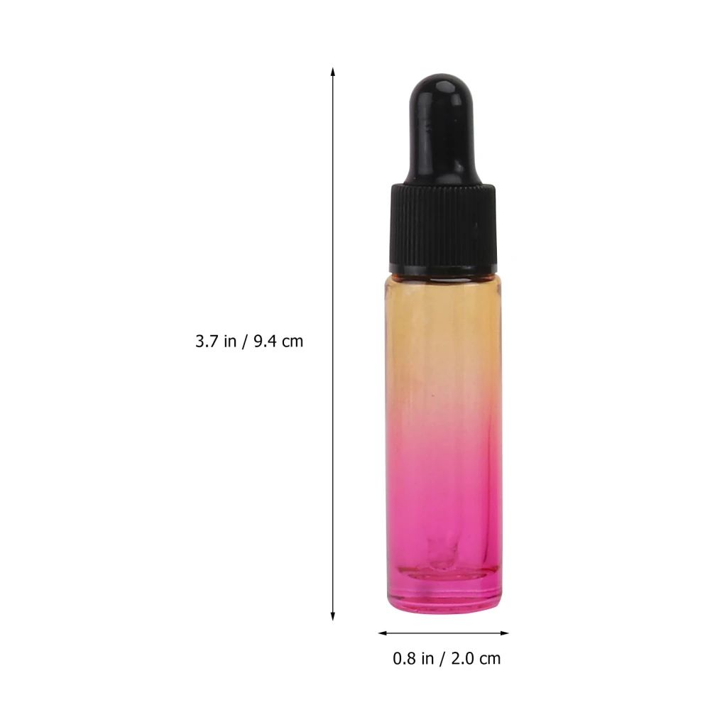 10Pcs Gradient Essential Oil Bottle Glass Dropper Bottle Chic Liquid Container