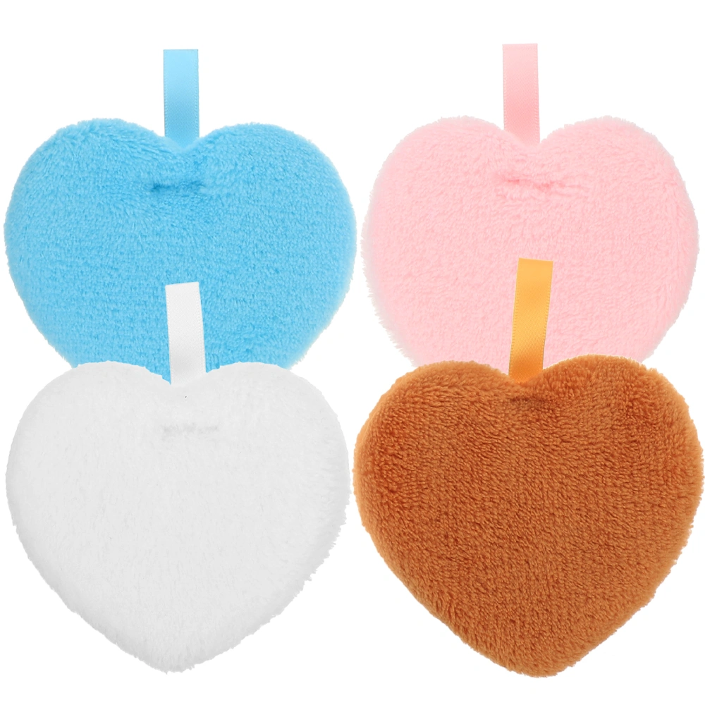 4Pcs Makeup Powder Puffs Heart-shaped Cosmetic Puffs Breathable Puffs Loose Powder Puffs