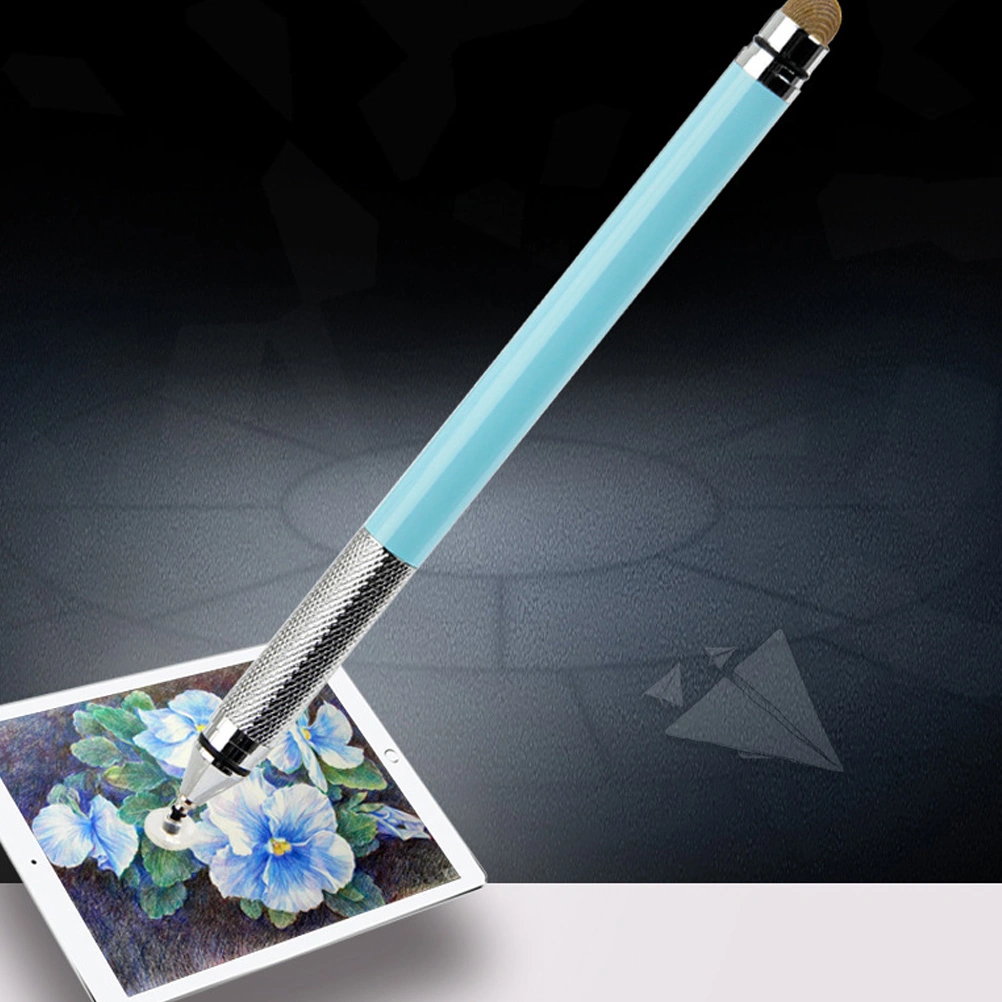 2 in 1 Metal Painting Dual Touch Stylus Active Capacitive Pen for Phone Tablet (Blue)