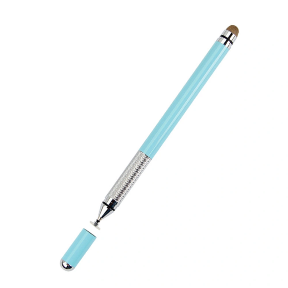 2 in 1 Metal Painting Dual Touch Stylus Active Capacitive Pen for Phone Tablet (Blue)