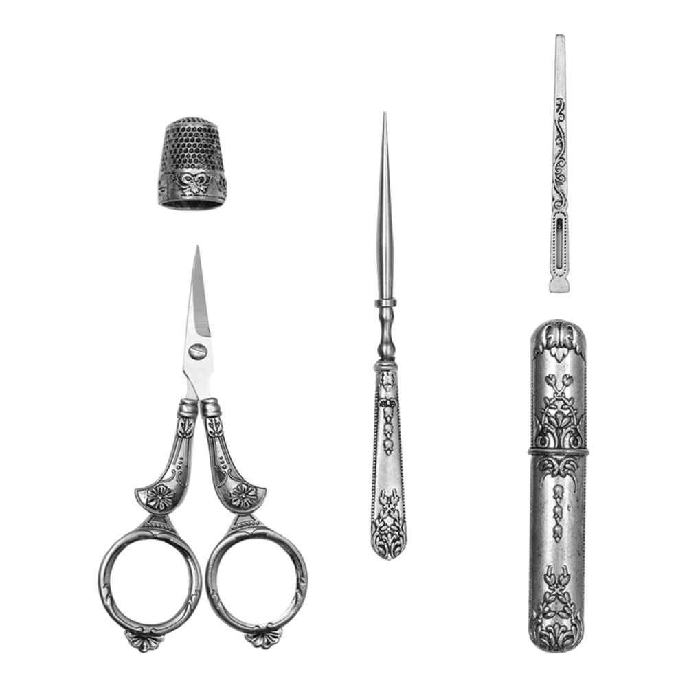 1 Set of Multi-use Stainless Steel Scissor Embroidered Scissor Sewing Shear Tools