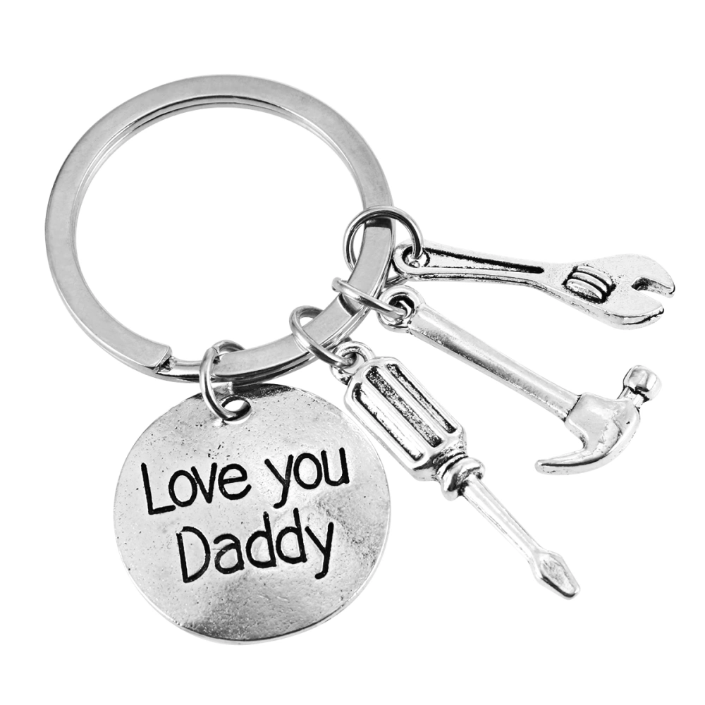 Love you Daddy Stainless Steel Key Ring Key Chain Tags Key Supplies with Repair Kit Pendant