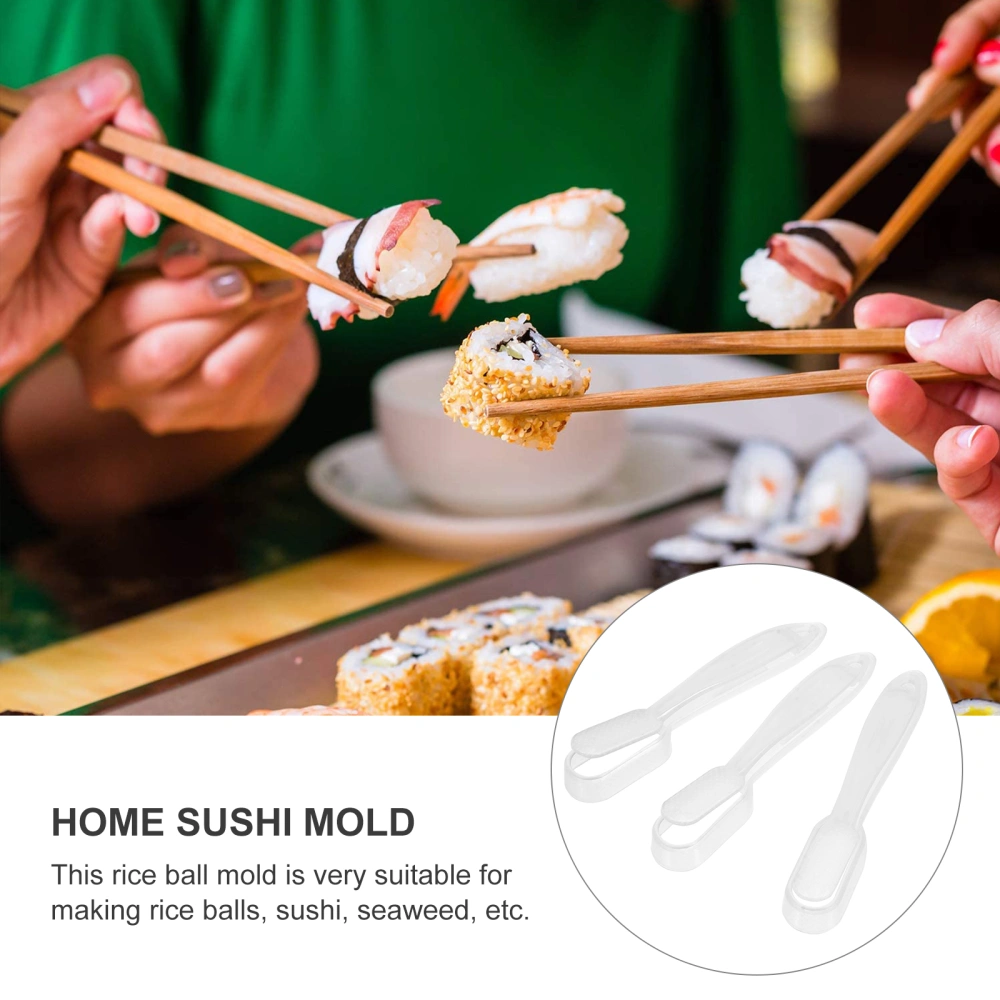 3Pcs Handheld Sushi Molds Plastic Rice Ball Making Tools Kitchen Gadgets