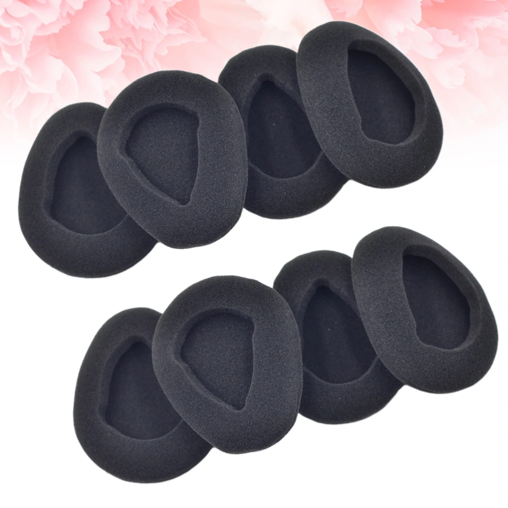 8Pcs Headset Sponge Pads Headphone Earbud Replacement Sponge Covers Cushion Black