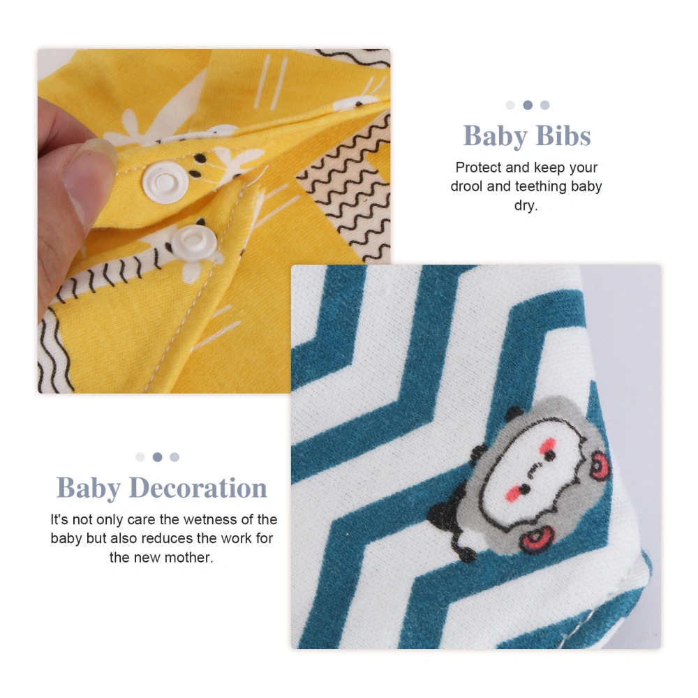 5Pcs  Baby Triangle Bib Cartoon New-born Baby Bib Adorable Baby Drool Bib