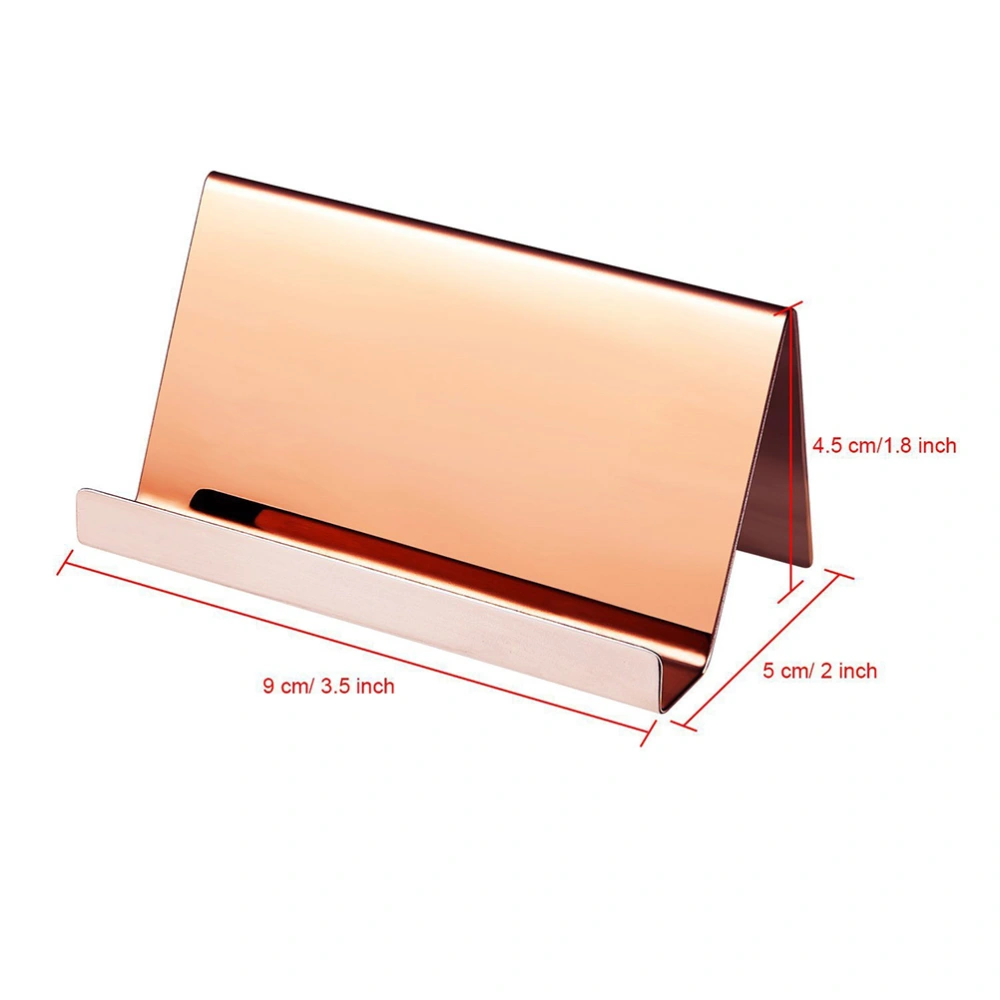 3PCS Stainless Steel Business Holder Multifunctional Display Stand for Office (Rose Gold)