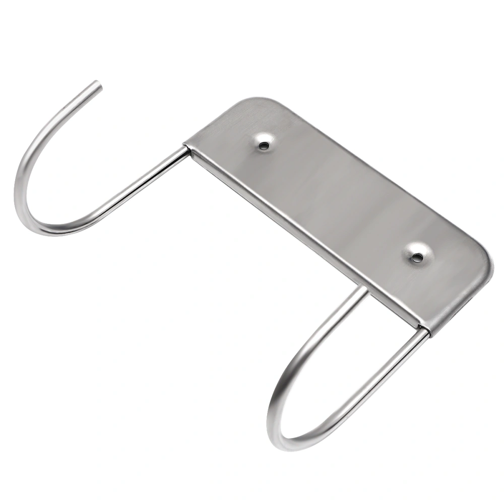 Electric Iron Board Hook Double Hooks Stainless Steel T and Y Shaped Ironing Board Hanging Hook Parts Organizer for Home (Silver, Without Electric Iron Board Cover)