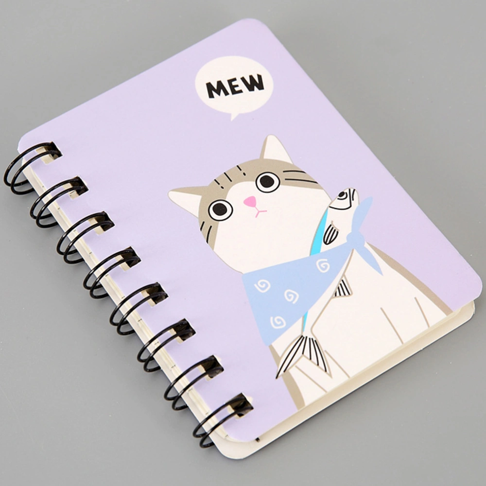 4pcs Mini Cartoon Mini Notebook Diary Book Portable Notepad Pocket Travel Journal Notebook (Pink + Yellow + Green + Purple)