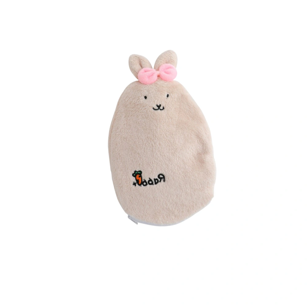 Cartoon Rabbit Shape Hot Water Bag Thicken Warm Water Bag Hand Warmer with Detachable Cover for Girls Home Coffee