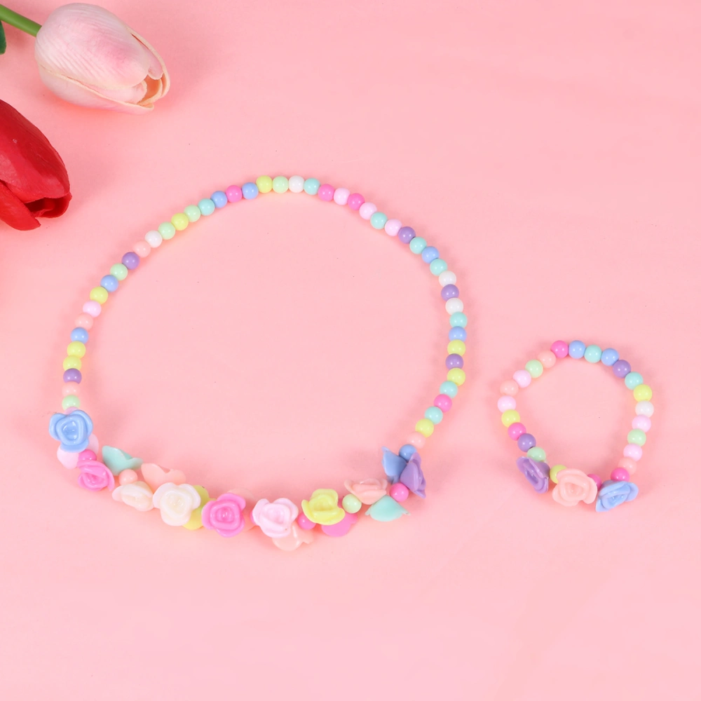 6 Set Necklace and Bracelet Candy Color Lovely Children Jewelry Set for Kids