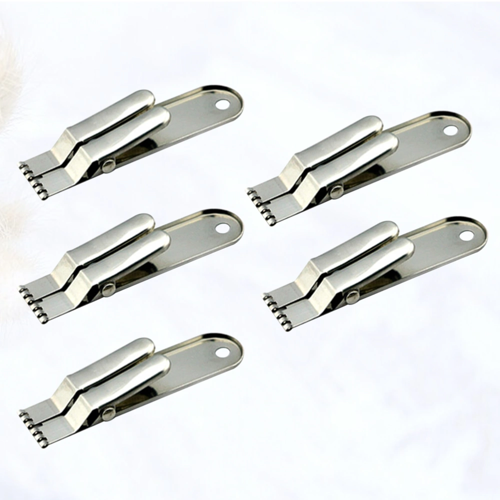 5 Pcs Stainless Steel Earthworm Clip Portable Bloodworm Hanger Baits Earthworm Clip Fishing Tackle Tool (Silver)