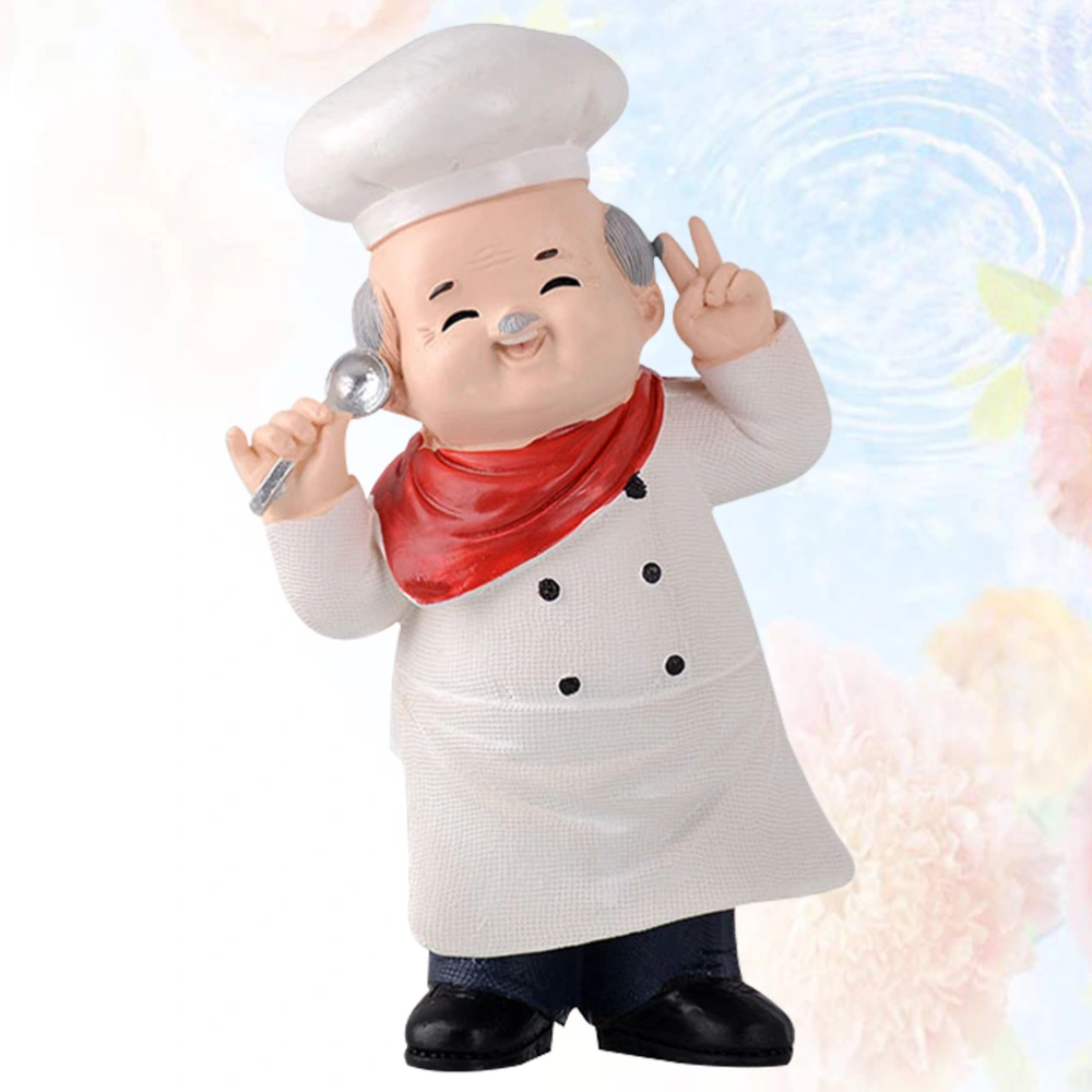 Resin Ornament Chef Decorative Ornaments Mini Sculpture Craft for Bar Home Cafe Shop Decor