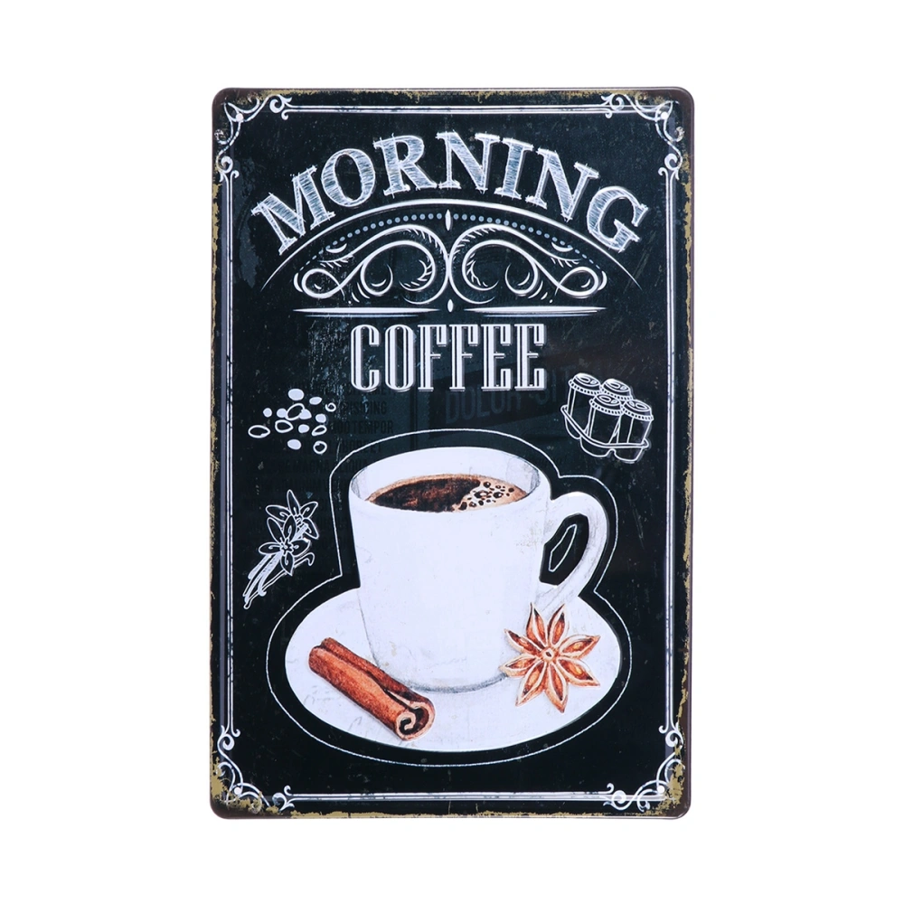 Simple Truth Vintage Decorative Signs Tin Metal Iron Car Sign Painting for Wall Home Bar Coffee Shop (MORNING COFFEE)