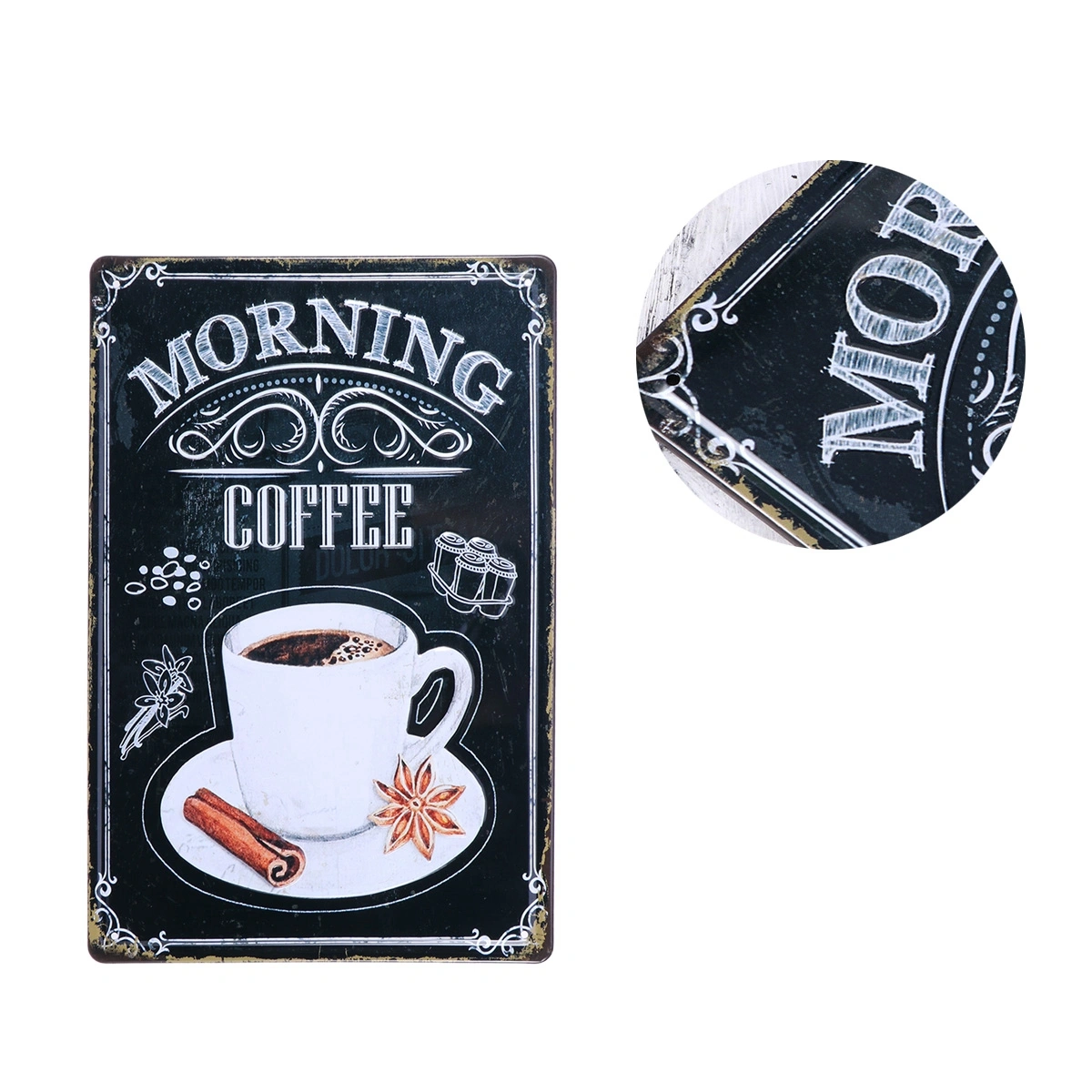Simple Truth Vintage Decorative Signs Tin Metal Iron Car Sign Painting for Wall Home Bar Coffee Shop (MORNING COFFEE)