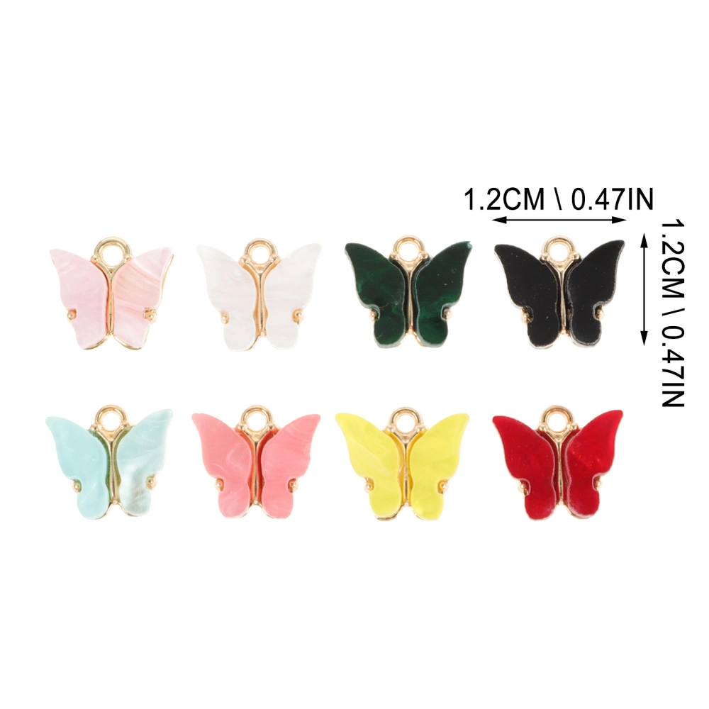 80pcs Butterflies Charms Colorful Acrylic Colorful Butterflies DIY Pendants