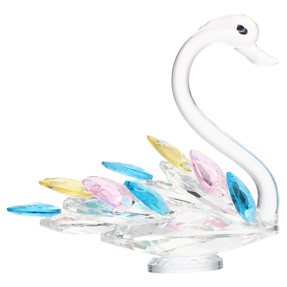 1Pc Decorative Desktop Crystal Swan Exquisite Ornament Home Office Decoration