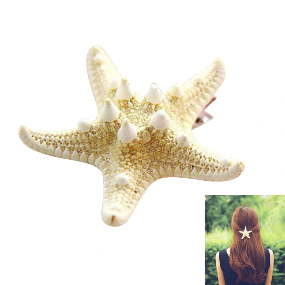 Women Handmade Irregular Natural Sea Star Hair Clip Korea Style Beach Hairpins