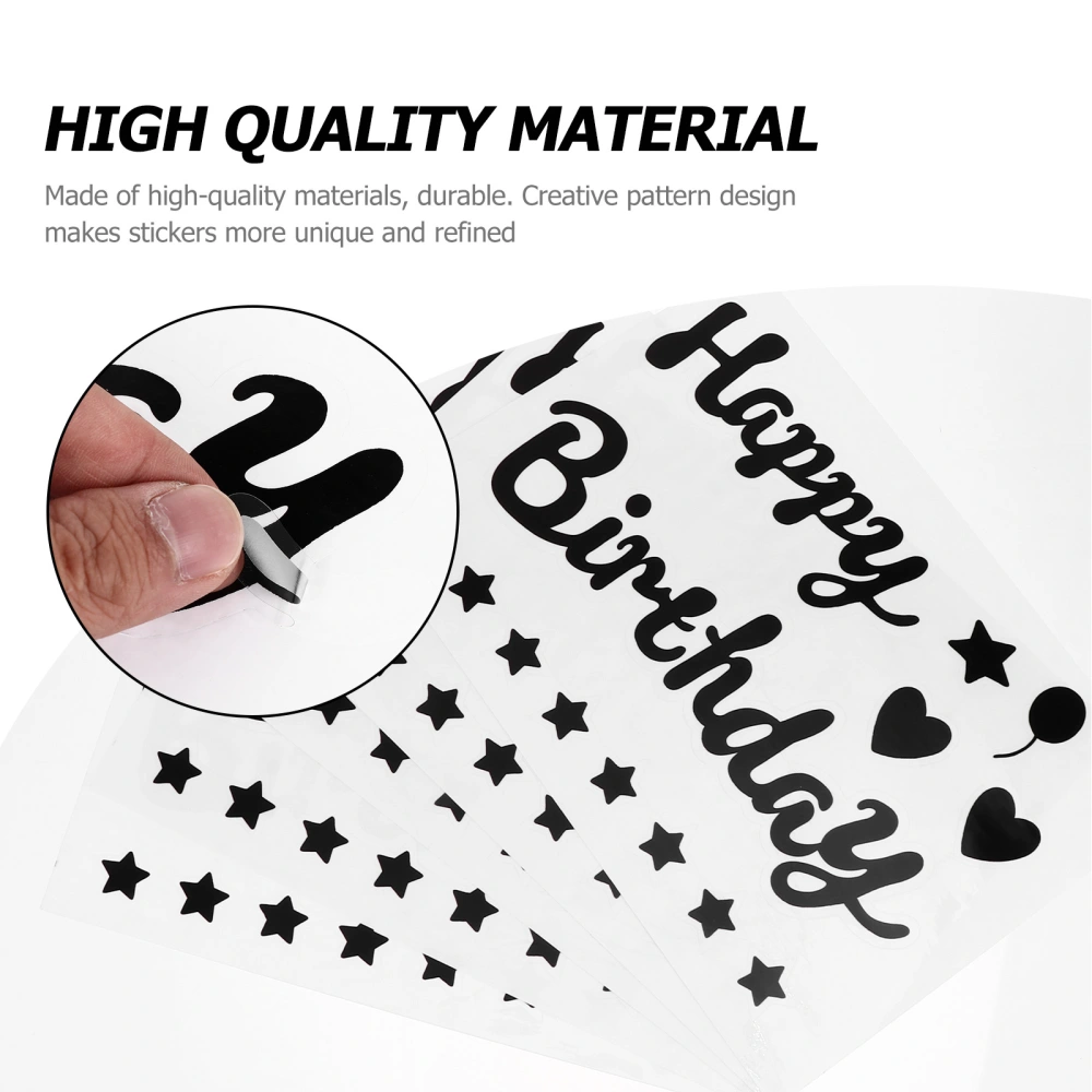 5pcs Creative Birthday Balloon Stickers Birthday Party Decals Decor Stickers