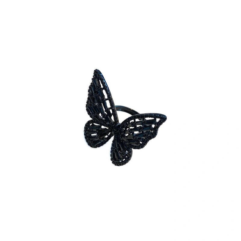 Butterfly Ring Adjustable Sparkling Butterfly Open Ring Women Jewlery for Female