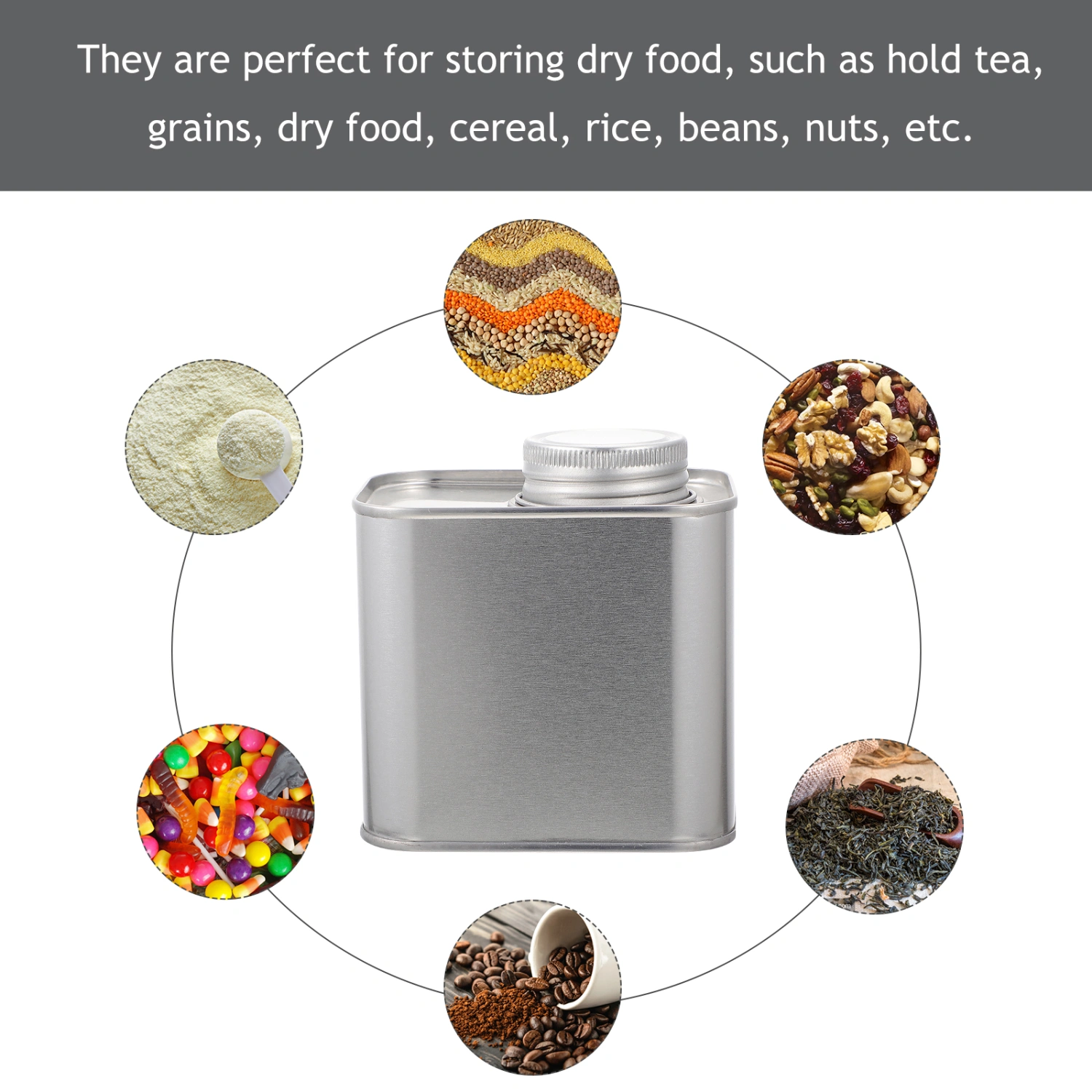 2Pcs Practical Tinplate Cans Tinplate Tea Storage Containers Storage Holders