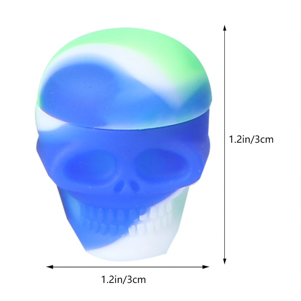 5Pcs Portable Mini Silicone Storage Box Skull Shape Box for Outdoor Random Color