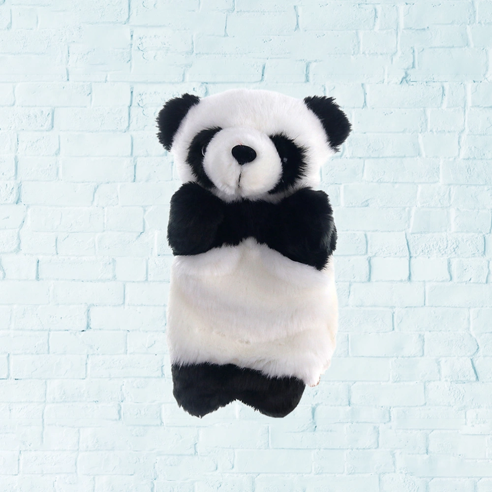 25cm Lovely Giant Panda Hand Puppet Toy Cartoon Story Telling Props for Children Black (Classic Panda)