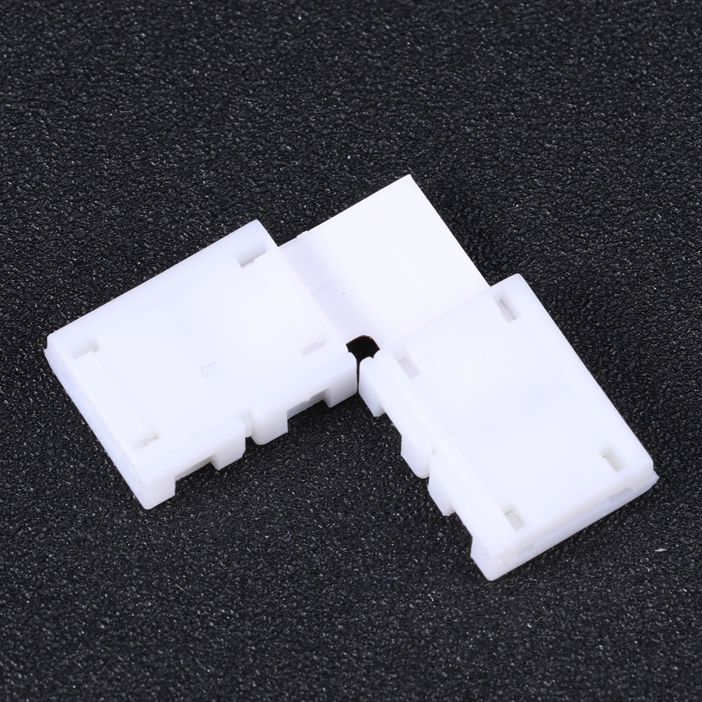 10PCS Single Color LED Light Strip Corner Connector Angle Corner Connector(White)