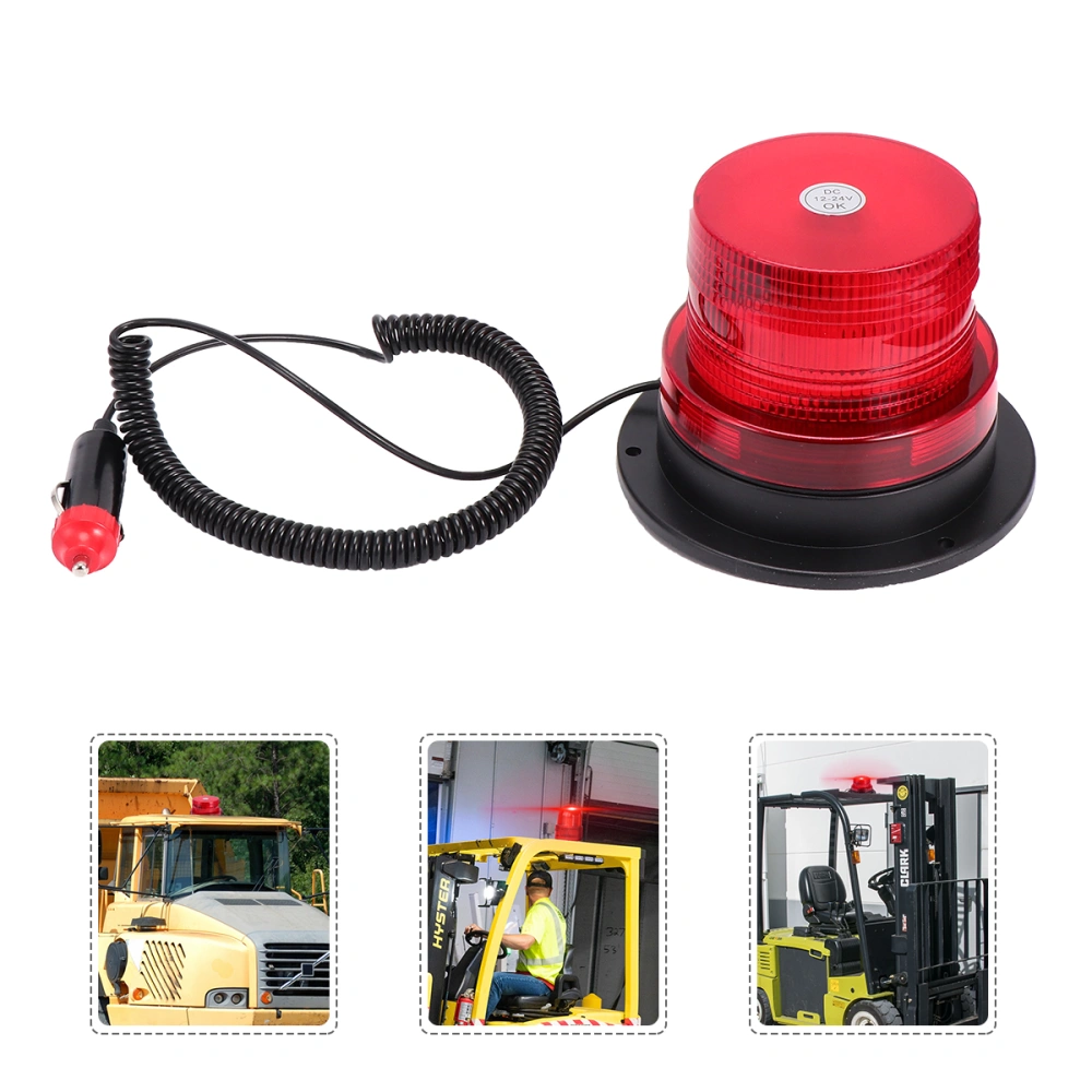 12-24V Traffic Warning Light LED Strobe light Magnetic Roof Safety Light Waterproof Signal Light for Vehicle Auto Forklift School Car (Red)