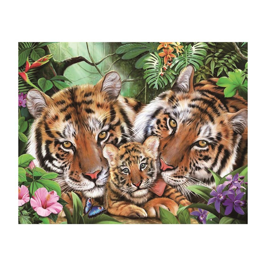 Tiger Unframed Beads Painting Handmade Wall Decoration Cross Stitch Printing Craft Kits (8513)