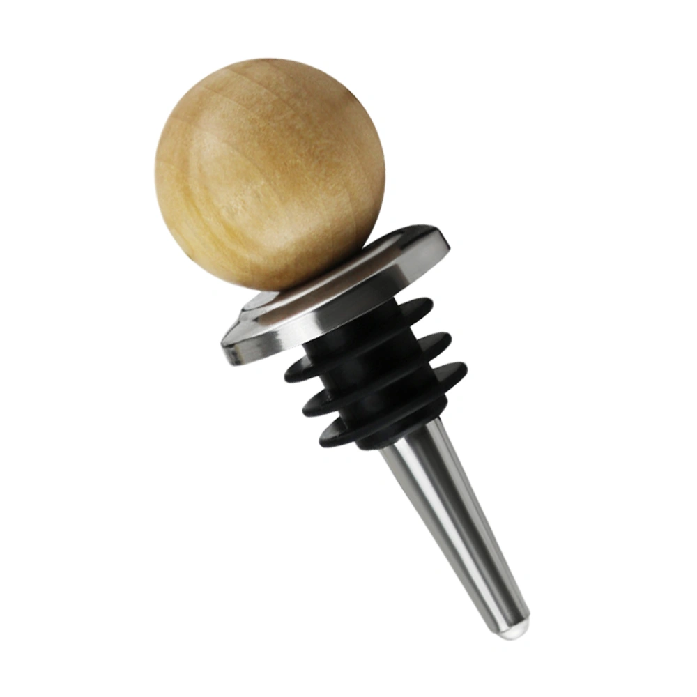 3PCS Stainless Steel Wine Corks Creative Bottle Plugs Beverage Stoppers for Home Restaurant Bar (Wood Cork 2.6)