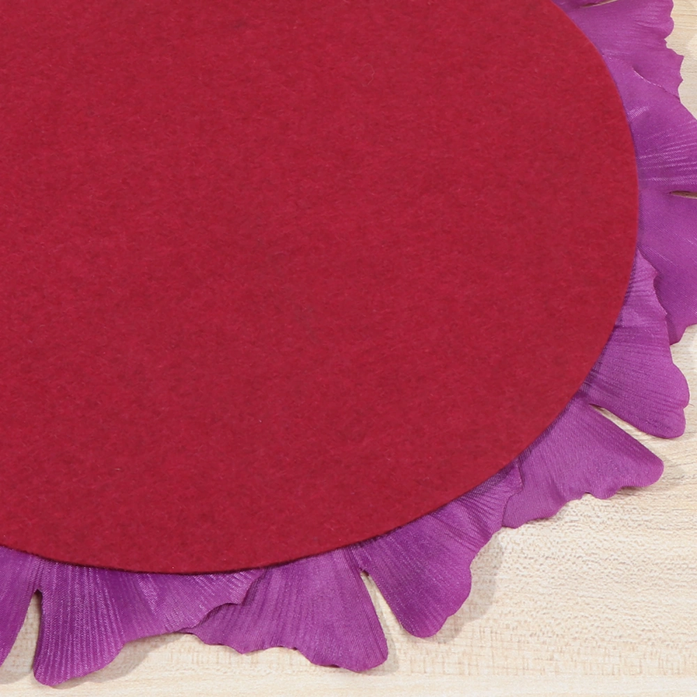 Simulation Flower Tableware Mat Unique Dish Plate Bowl Pad Chic Table Placemat Heat Insulation Pad for Home Restaurant (Dark Purple)