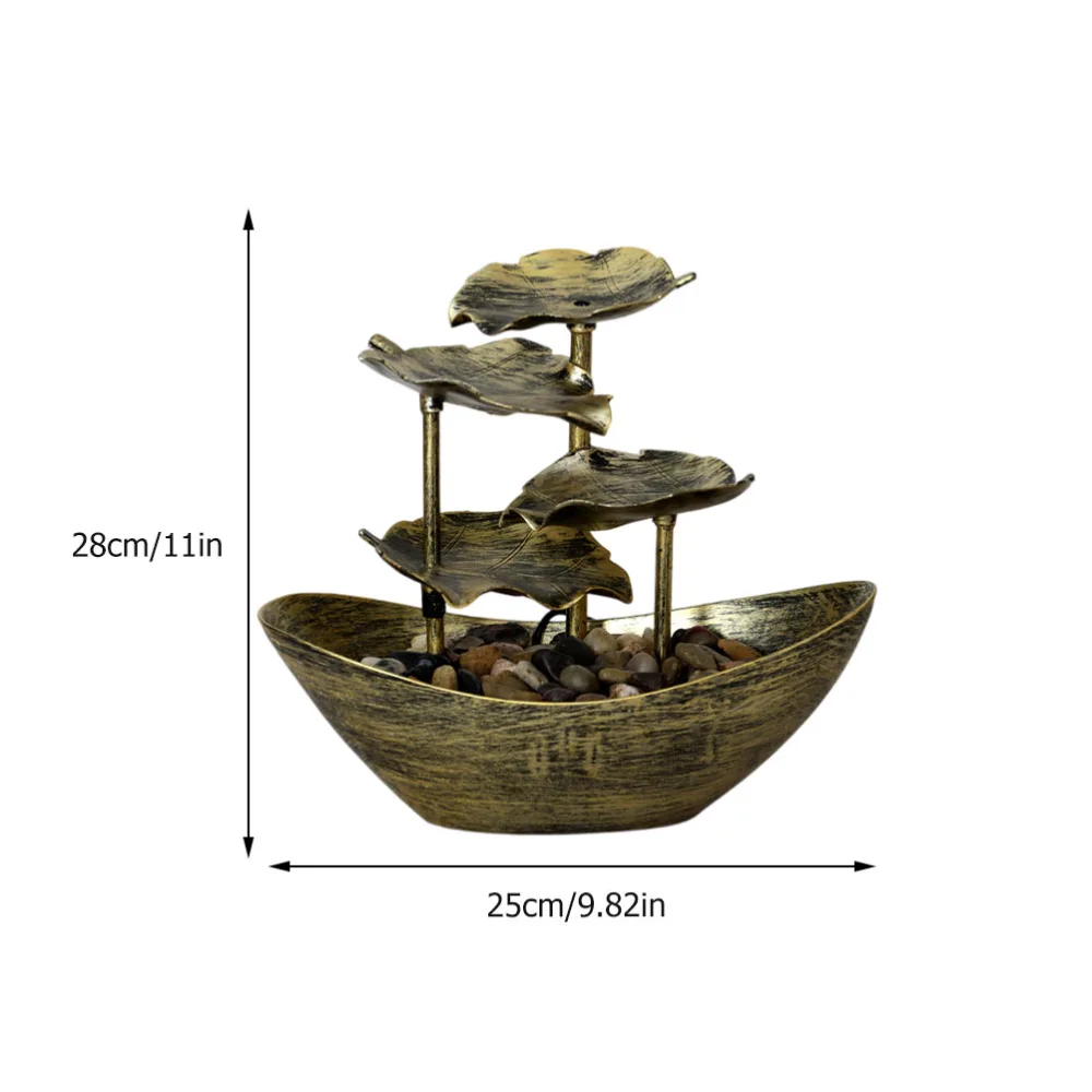 Creative Desktop Running Water Layout Lotus Leaf Ingot Water Fountain Ornament