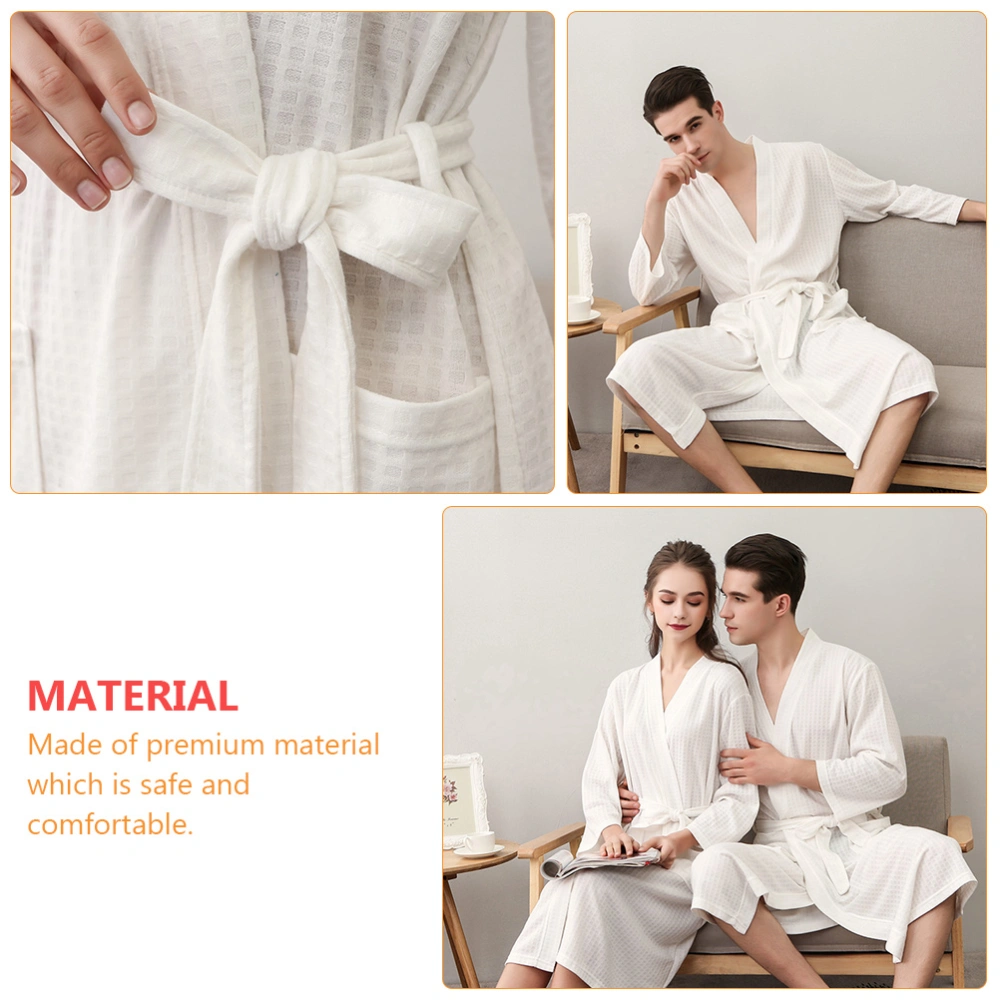 1 Pc Multipurpose Nightclothes Practical Polyester Couple Robe (Male, XL)