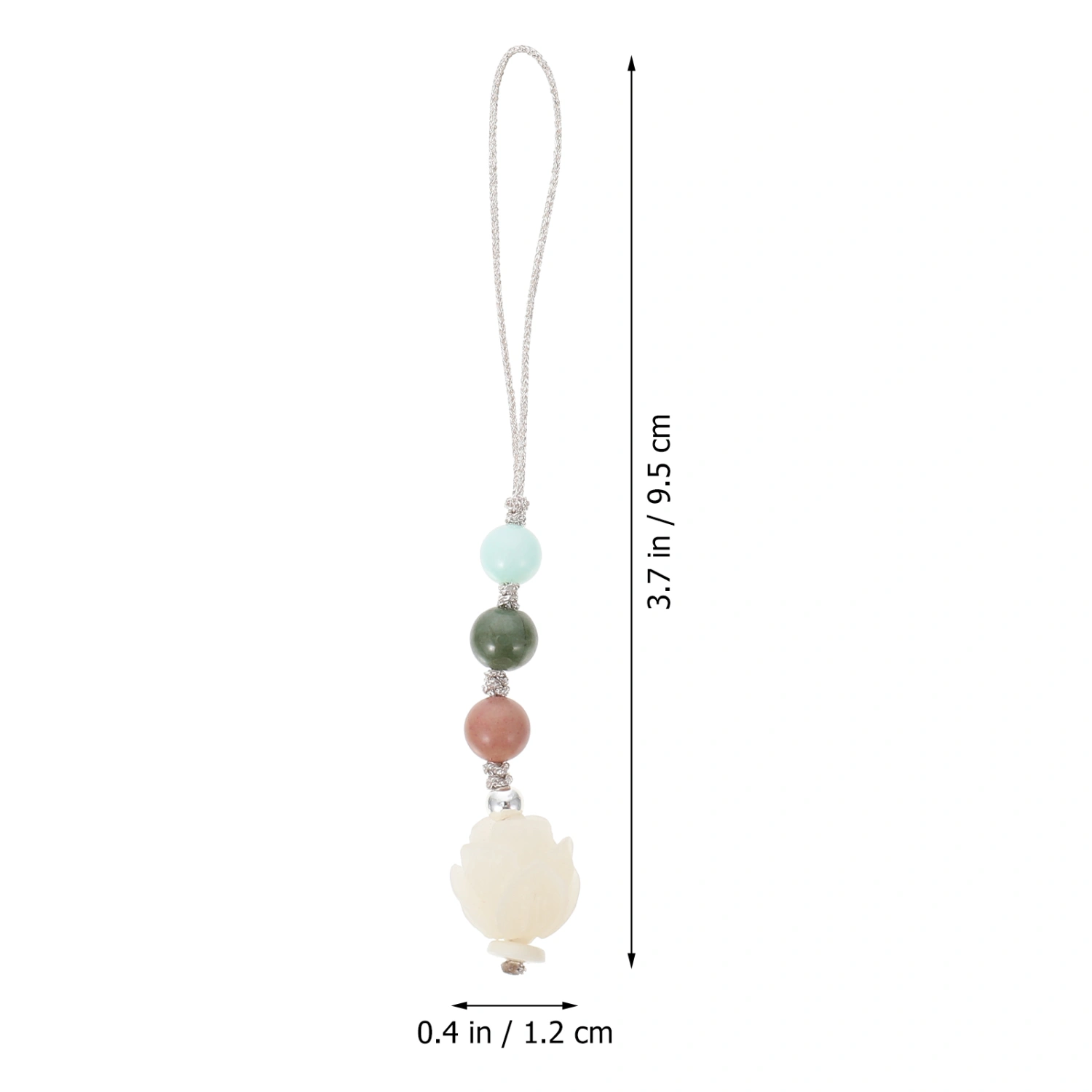 Chic White Jade Bodhi Root Lotus Mobile Phone Chain Hanging Rope for Decor